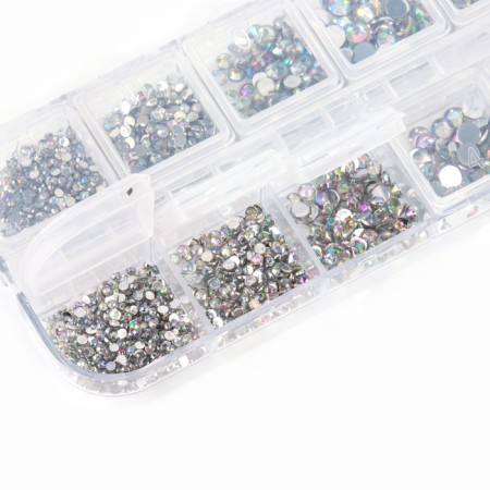 Basic set for inlaid with rhinestones, white color AB, size from 1.5-6 mm-2