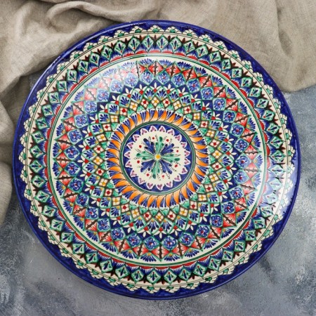 Lryagan Round Rishtan Ceramics, 41cm, blue-red, small ornament-2