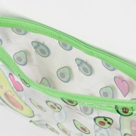Penal soft 1 compartment, 95 x 205 mm, flat, PVC, calligrata "avocado with love"-3