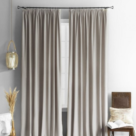 Set of curtains "velvet", size 2x145x270 cm, color light gray
