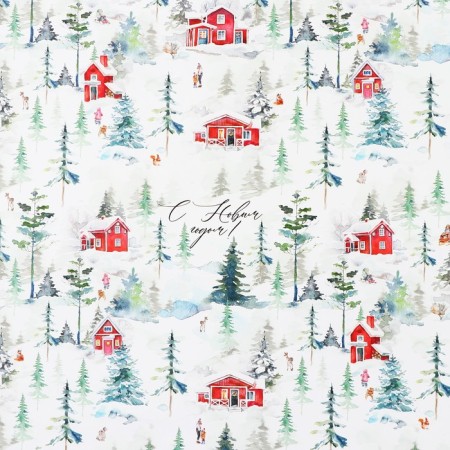 Glossy packaging paper “everything will perform the New Year”, 70 x 100 cm, New Year-2