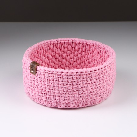 Baby basket, 16 x 7.5 cm, pink, cotton-1