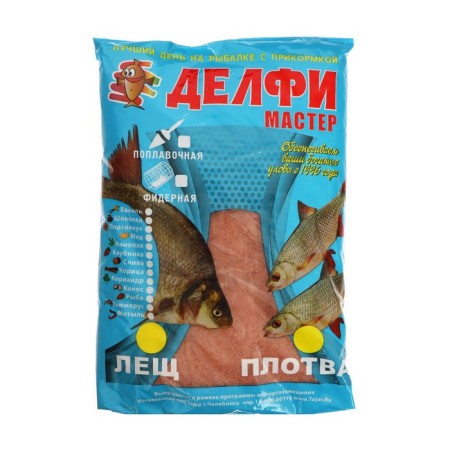 Bait DELFI "Master", summer (new formula), bream, strawberries, red, 800 g