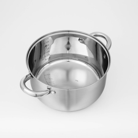 A set of stainless steel pots “Grette”, 3 subjects: 2.3 l, 3.2 l, 4.2 l, covers-5