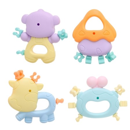 A set of teething for teeth "Funny animals", 4 pcs.-6