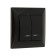 Luazon Lighting "Antei" switch, 10 A, 2 keys, hidden, backlight, black