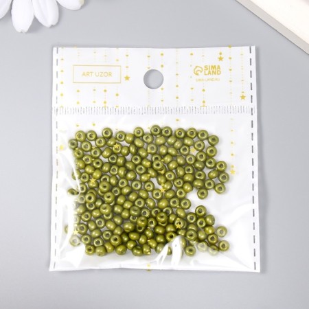 Glass beads 6/0 "dark olive" 15 grams-2