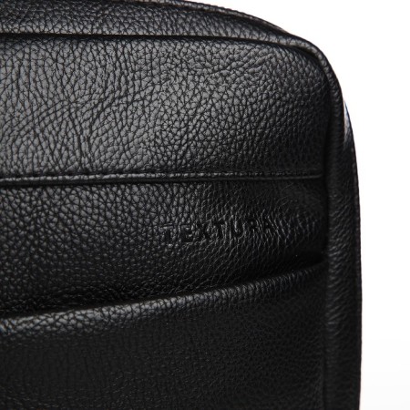 Male bag over the shoulder, Textura, artificial leather, black color-5
