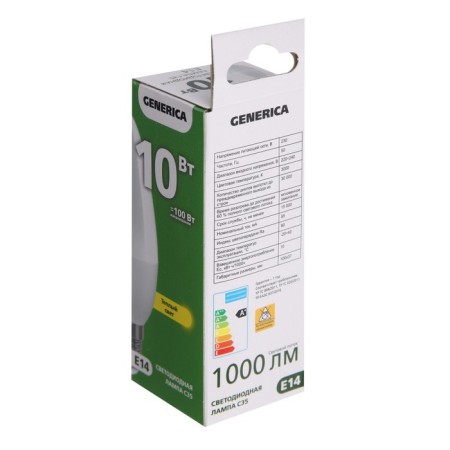 LED LED Generica C35, 10 W, candle, 3000 K, E14, 230 V, LL-C35-10-230-30-E14-G-1