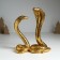 Polystone souvenir "Two cobra - dance" Gold 20x11.5x23 cm