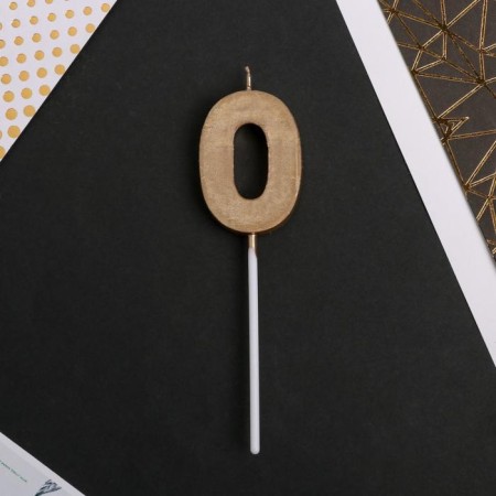 Candle for the cake, number "0", champagne.-3
