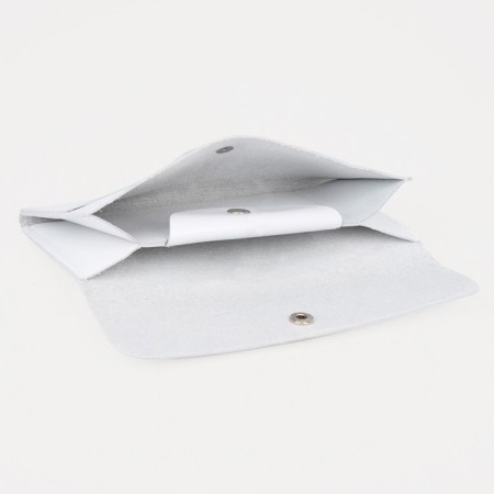 Women's wallet on the button, white color-2