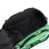 Road bag on wheels, 3 outer pockets, shoes, black/green color