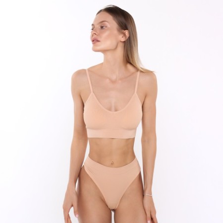 Female set (top, thongs), beige color, One size (42-46)-1