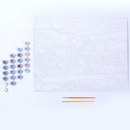 Picture on numbers on cardboard 40 × 50 cm "Morning in Monaco"-3
