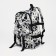 Youth backpack from textiles on lightning, 3 pockets, black/white color