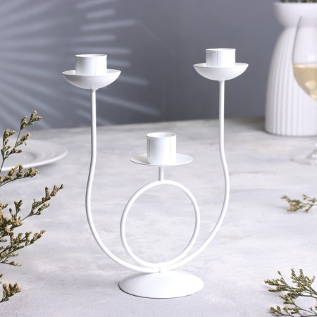 Climber "Trio" metal for 3 candles, 17x18 cm, white-1