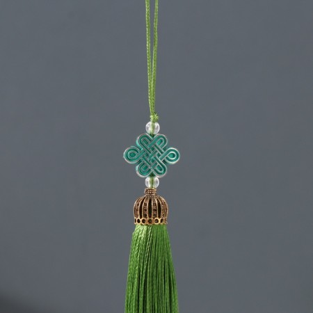 Suspension textiles, plastic "Knot of happiness and infinity" grass 0.7x1x9.5 cm-1