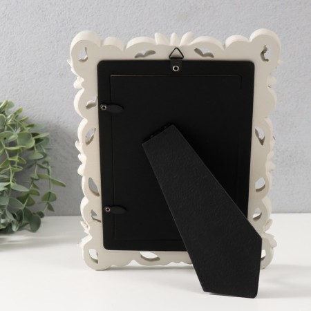 Photo frame Polystone 10x15 cm "Sprawl leaves" white with a patina 23.2x18.4x2 cm-3