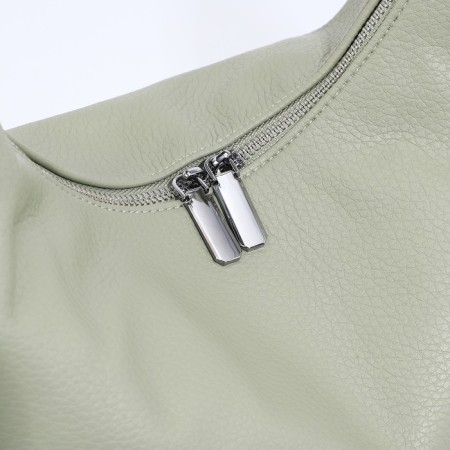 Load bag with zipper, outer pocket, long belt, green color-3