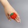 The needle-ring "strawberries", 4.5 × 4.5 × 4 cm, red/green color