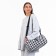 Sports bag with lightning, long belt, white/black color
