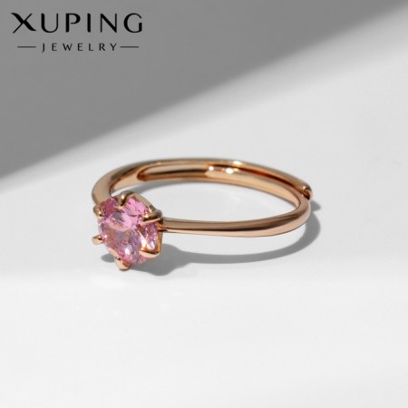 Xuping ring classic, pink color in gold, dimensionless