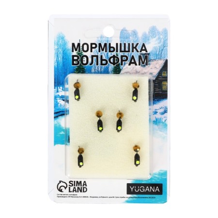 Mormyshka column black, lime of the eye + ball Granen gold 0.8 g-3