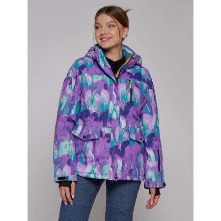 Ski jacket female winter, size 48, purple color-1