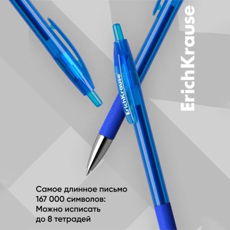 Gel pen Erichkrause R-301 Original Gel Matic & Grip, blue ink, node 0.5 mm, automatic-4