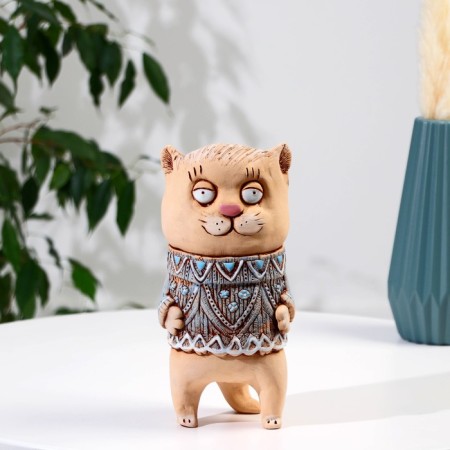 Souvenir ceramics "Cat in a lace dress" (vase) h = 21cm v = 0.7l