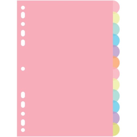 Separator of sheets A5 (210 x 165 mm) color, 12 sheets, "Devente. Pastel" polypropylene 140 μm, individual packaging