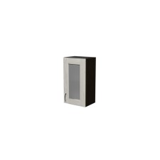 Cabinet hinged with 1 window, 40x30x72 cm, wenge, oak Gray