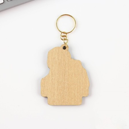 A wooden key keychain "What is the strength, brother?" 4.4 x 5.6 cm-3