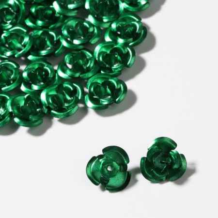 Busina "rose", set of 30 pcs., 12 mm, green color-1
