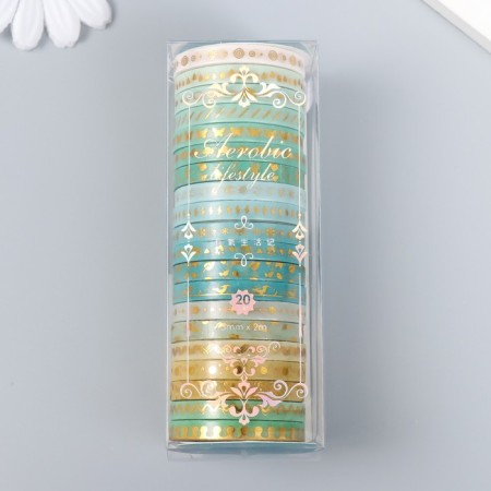 Adhesive tape Paper "Seasons" set of 20 pcs width. 0.5 cm dl. 2 m 4x10 cm-4