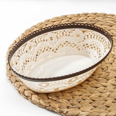 Vase for bread and fruits "lace", brown color-6