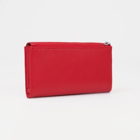 Women's wallet on magnets, red color-1