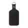 Leather keychain for a car key, label, rectangular, genuine leather, black