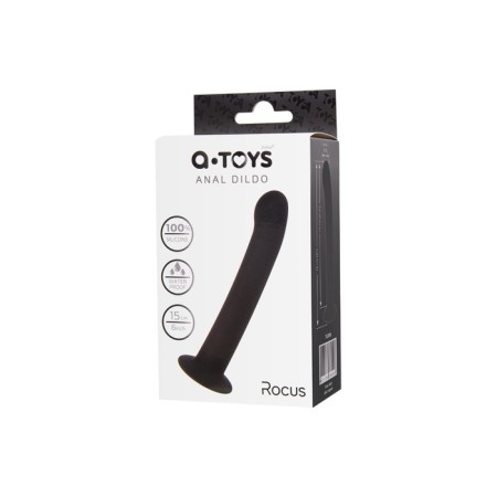 Anal phallimitator A-Toys Rocus, silicone, black color, 15 cm-4