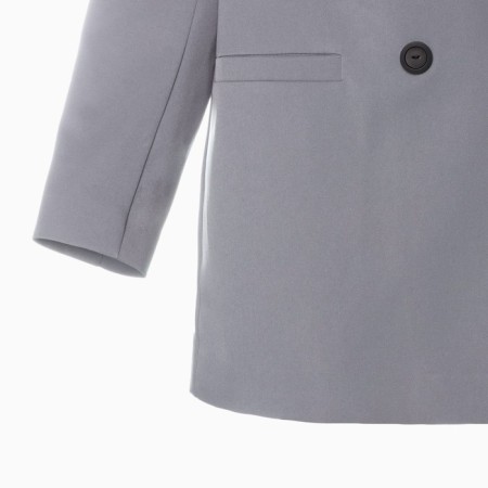 Jacket female double-breasted Mist Plus-Size, size 60, color gray-blue-8