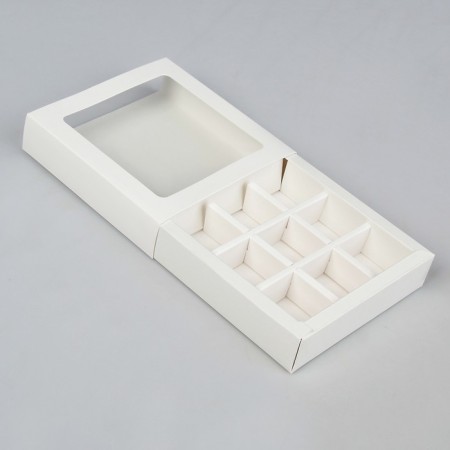 Packaging for sweets 9 pcs, 13.5 x 13.5 x 4 cm, white-5