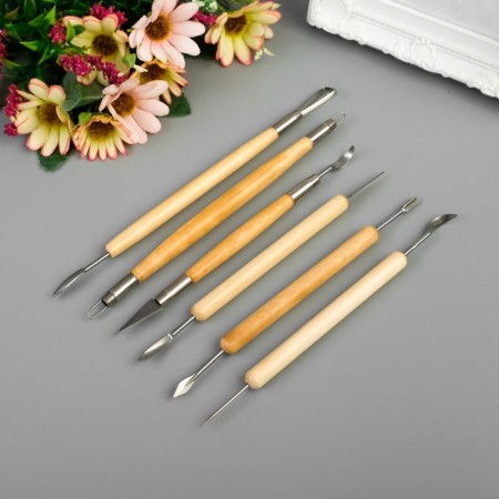 Tools for creativity (set of 6 pcs) wood, metal 17 cm