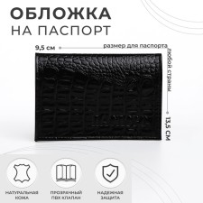 Cover for passport, black color