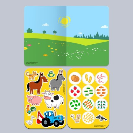 Magnetic game "Developing", Blue Tractor-3