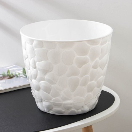 Pot with the pallet "Stones", 8 l, white color