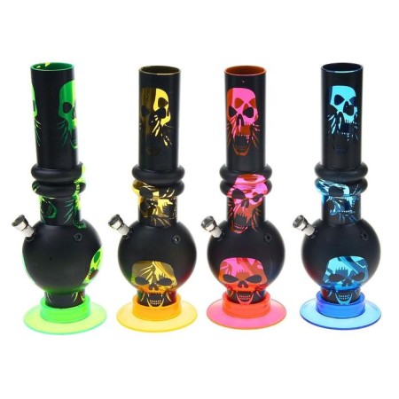 Bong, H-32 cm, "golden skulls", acrylic, mix-2