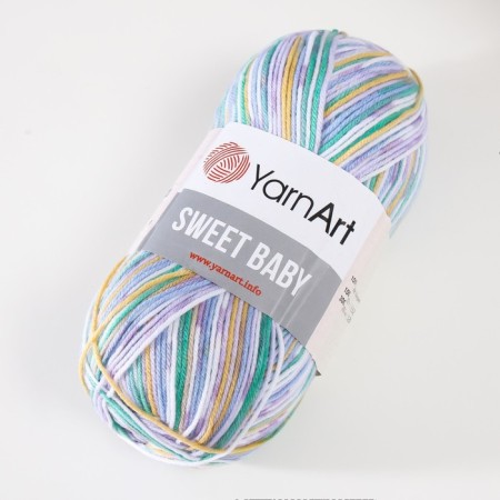 Yarn "Sweet Baby" 100% acrylic 300m/100g (913 green-yellow-astro)-1