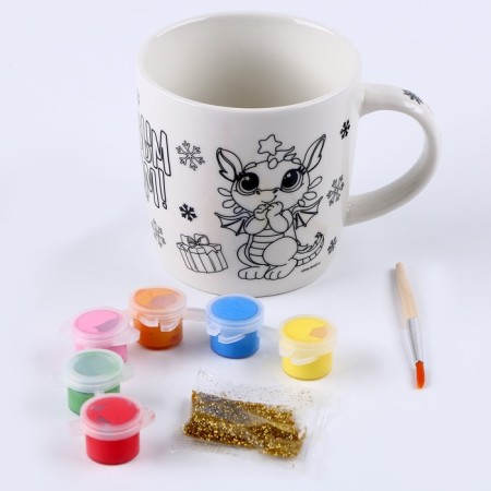 Lunar painting Mugs "Dragon with a gift", 300 ml-2