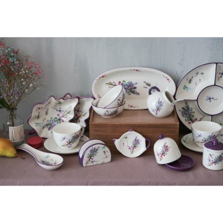 Lavenda, 220 ml, d = 11 cm, white color.-6